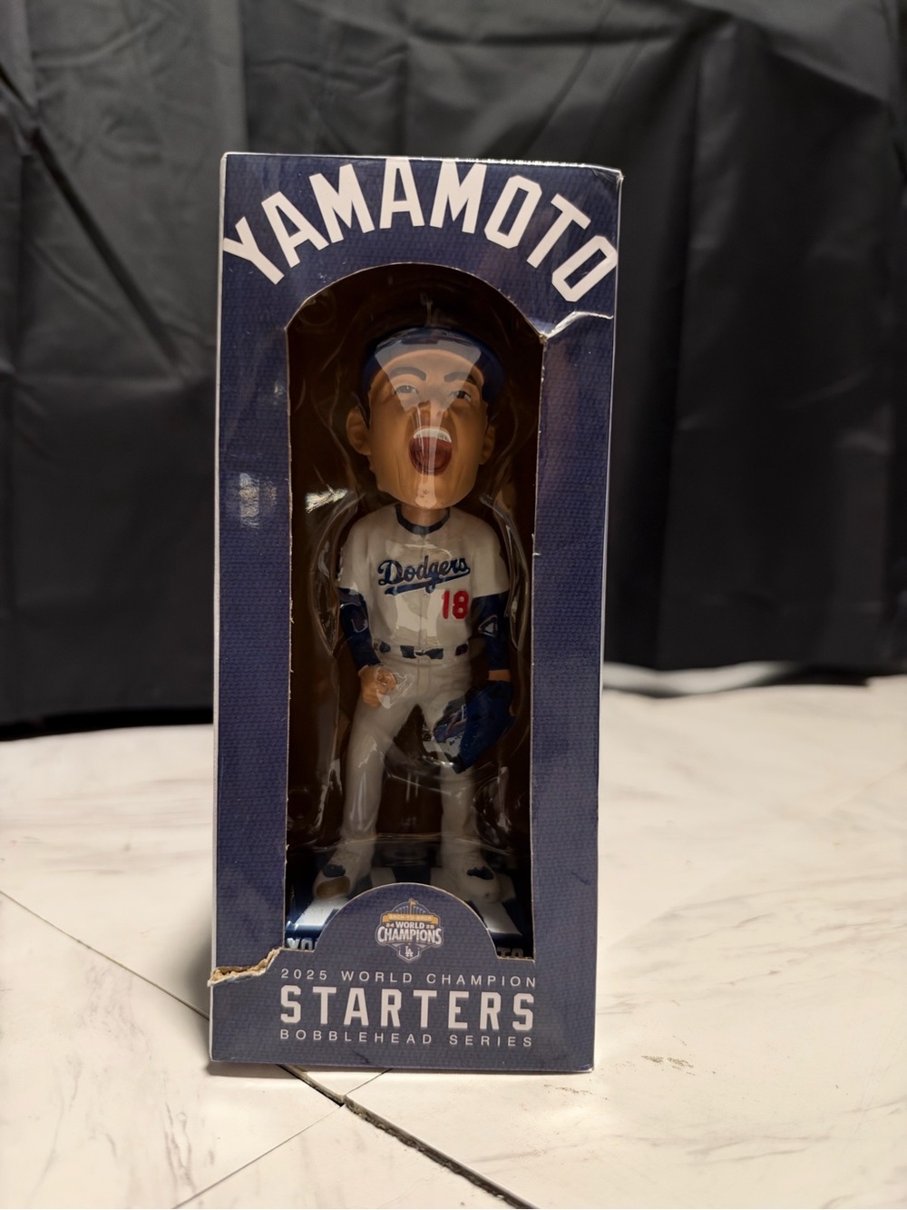 Yamamoto Dodgers #18 Bobblehead - Navy & White